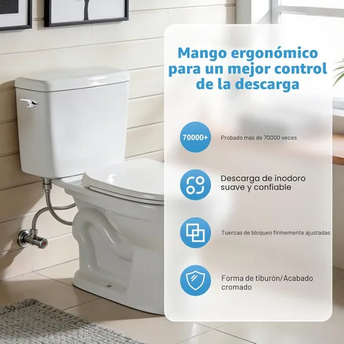 Miniatura 3 de iFealClear Kit universal de repuesto para manija de inodoro, mango de inodoro de montaje lateral/angular, compatible con Kohler Cromo
