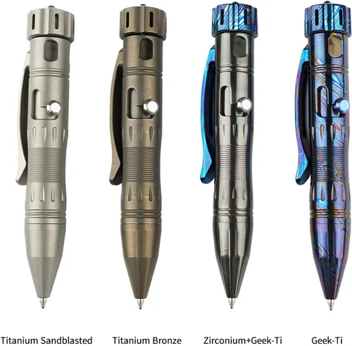 Miniatura 7 de MecArmy TPX10 Mini bolígrafo táctico de acción de perno de titanio con repuesto reemplazable, pequeño bolígrafo táctico EDC con cola giratoria