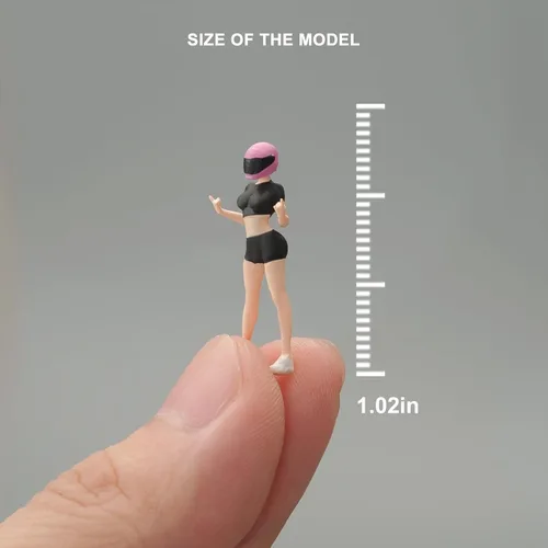 Miniatura 5 de kivcmds Figura Pintada Escala 1:64 Modelo en Miniatura de Trenes Figuras de Personas de Plástico Arquitectónicas Modelo de Figura de Mujer Corredora