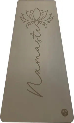 Miniatura 7 de Alfombrilla de yoga gruesa de 0.177 in, goma natural y poliuretano antideslizante con correa para mujer, esterilla de ejercicio para yoga, pilates