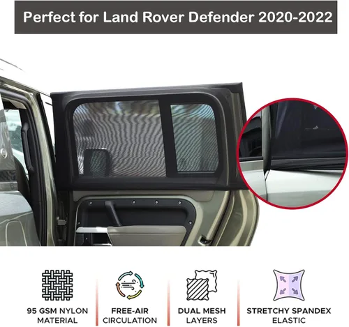 Miniatura 4 de 100% de protección contra insectos, compatible con Land Rover Defender 90 110 2004-2022, cortinas de malla transpirable para puertas y ventanas