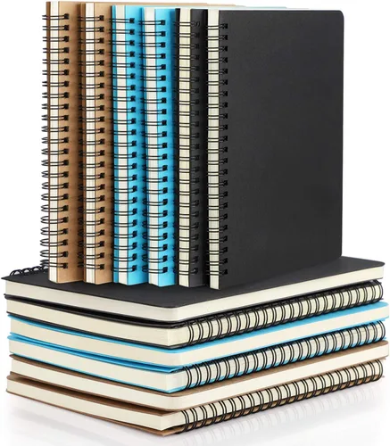Miniatura 10 de EUSOAR - Cuaderno con espiral rayado, tamaño A5, paquete de 24 de 5.5" x 8.3", 120 páginas, cuaderno universitario con rayas, cuaderno de viaje