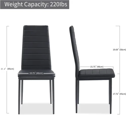 Miniatura 8 de Juego de mesa y silla de comedor de 7 piezas, juego de mesa de comedor para 6 mesas de cocina con 6 sillas, mesa rectangular de vidrio con 6 sillas