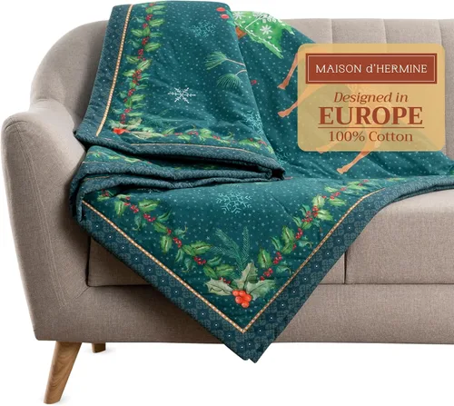 Miniatura 29 de Maison d' Hermine Manta para sofá, ligera y suave, cálida y transpirable, de algodón, para cama, para niñas, niños, mujeres, hombres, regalos, sofá