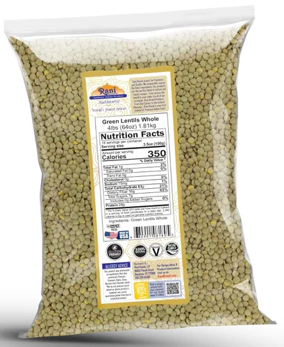 Miniatura 3 de Rani Masoor Enteras (Lentejas verdes enteras con piel) 64 onzas (4 libras) 4.0 lbs a granel ~ Todo natural Vegano Apto para gluten Sin OMG