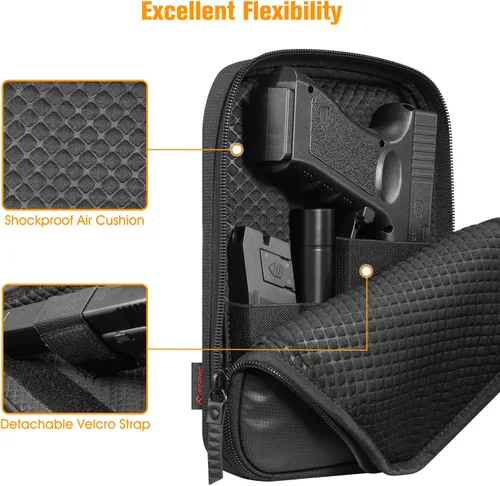 Miniatura 4 de FINPAC Bolsa de transporte oculta para pistola, funda suave para pistola, riñonera para cinturón para armas de fuego con funda para pistola, pistola