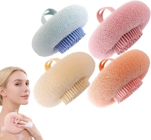 Miniatura 13 de Pelota de Baño Super Suave con Ventosa Giratoria de Girasol, 2025 Nueva Esponja de Baño Exfoliante con Cepillo de Limpieza y Anillos para Dedos