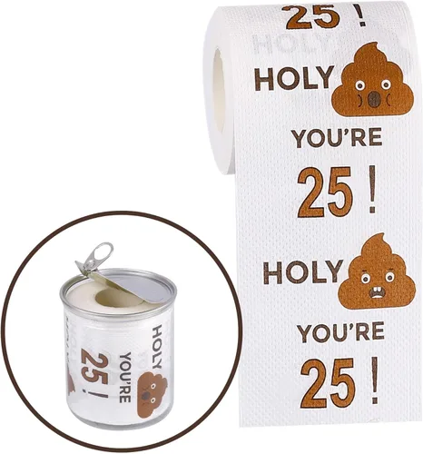 Rollo de papel higiénico de feliz cumpleaños número 25 de 3 capas, divertidos regalos de cumpleaños para niños, hijos, niñas, hombres y mujeres,