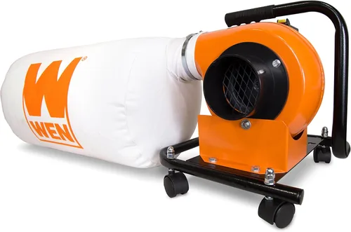 Miniatura 3 de WEN DC3401 - Colector de polvo rodante de 5.7 amperios y 660 CFM con bolsa de 12 galones y montaje en pared opcional, negro y sistema de filtración