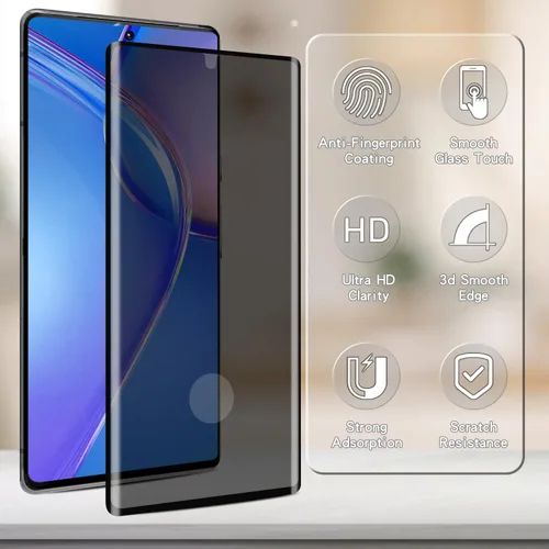 Miniatura 2 de (2 Pack) Privacy Screen Protector for Google Pixel 7 Pro Anti-Spy Tempered Glass Film, 3D Curved Full Screen Coverage, Ultrasonic Fingerprint