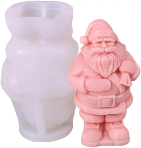 Miniatura 6 de Cestony Molde de silicona con tema navideño para hacer velas de resina para aromaterapia, velas de cera jabón, flor espécimen de arcilla artesanal