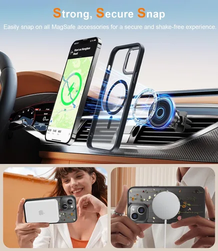 Miniatura 268 de Goodon para iPhone 15 Pro Max con protector de pantalla de privacidad, compatible con Magsafe, funda translúcida mate a prueba de golpes - Linda