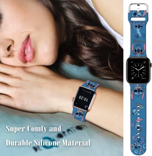 Miniatura 4 de Compatible con Apple Watch Band Stitch Art de 1.496 pulgadas/1.575 pulgadas/1.614 pulgadas/1.654 pulgadas (Serie 10), correa mágica de silicona