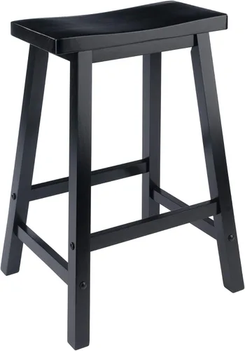 Miniatura 9 de Winsome Satori - Taburete de mostrador con asiento de sillín para cocina, 24 pulgadas, nogal
