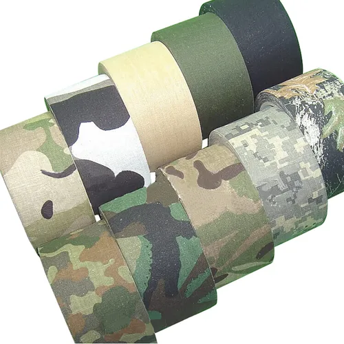 Miniatura 9 de Cinta adhesiva protectora de camuflaje de 5 cm x 5 m, cinta de camuflaje impermeable y elástica, cinta de envoltura para acampar al aire libre