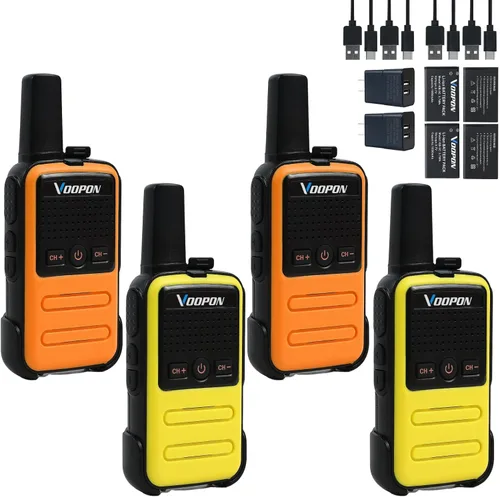 Miniatura 9 de Mini walkie talkies recargables C56TB para adultos, radios bidireccionales, transceptor compacto de largo alcance con cargador USB C para familia