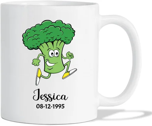 Miniatura 15 de Taza de café blanca personalizada con mano agitada de manzana con nombre de bebé, taza de cerámica personalizada para amantes de la fruta