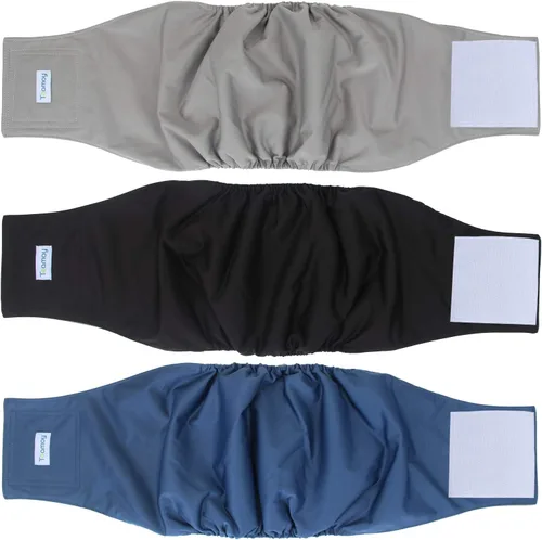 Miniatura 21 de Teamoy Pañales reutilizables para perros machos, bandas lavables para el vientre para cachorros, paquete de 3