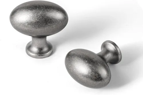 Miniatura 12 de Goo-Ki 1.2 Pulgadas (36MM) Manijas de Gabinete Ovaladas de Latón Antiguo, Aleación de Zinc para Cajones de Vestidor Armario, 6 Empaquetadas