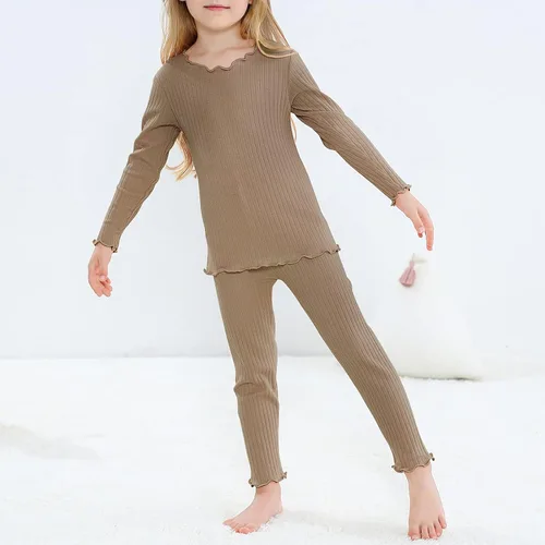 Miniatura 4 de American Trends Ropa interior térmica para bebés y niñas, conjunto de 2 piezas, ropa de dormir larga Johs para niñas