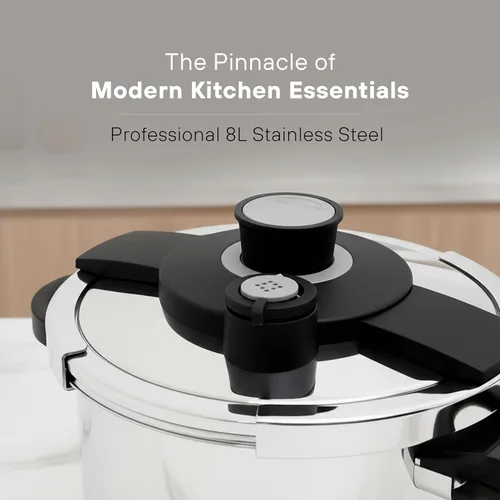 Miniatura 5 de KOCHSTELLE Olla a presión de acero inoxidable de 8L para preparación del hogar y comidas Olla a presión de 8 cuartos con tapa de sistema