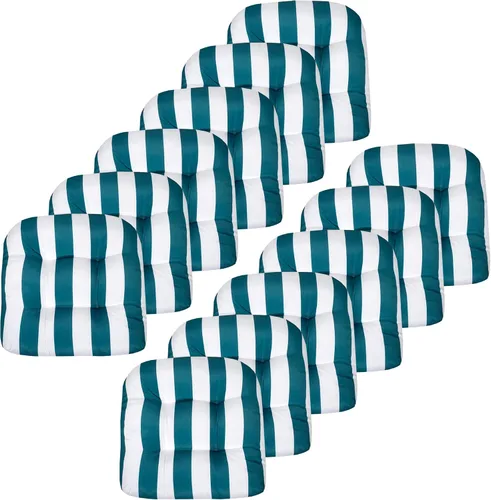 Miniatura 30 de Sweet Home Collection - Cojines para silla de patio al aire libre, cojines prémium con relleno grueso y cómodo de fibra, con tul, 19 x 19 pulgadas