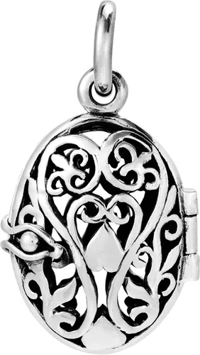 Miniatura 2 de AeraVida Colgante de plata de ley 925 con medallón de corazón de filigrana Blooming Romance, Metal