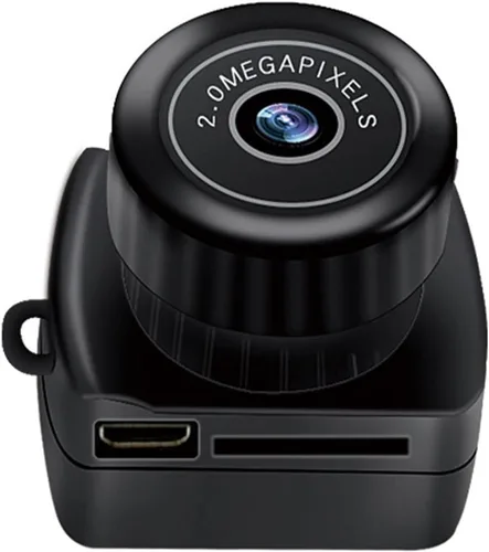 Rosvola Cámara de acción pequeña, batería recargable para cámara de video HD de 200,000 píxeles con cable de datos para vlogging de fotos en vivo
