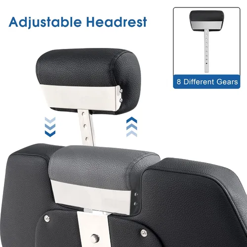 Miniatura 4 de BarberPub Silla de peluquería reclinable hidráulica resistente clásica moderna y resistente, multiusos para salón de belleza, spa, barbería,