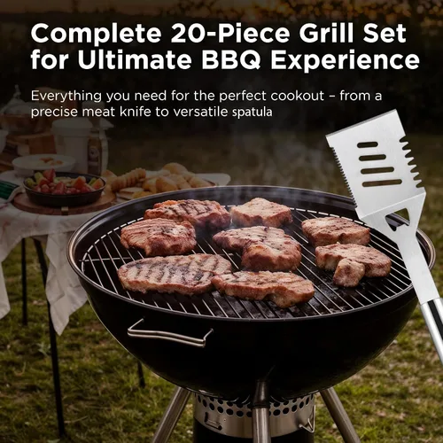Miniatura 4 de Kaluns - Accesorios para parrilla, regalos para papá para el día del padre, juego de parrilla de acero inoxidable resistente, accesorios
