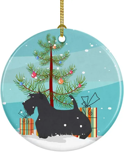 Miniatura 94 de Caroline's Treasures Bulldog inglés «Merry Christmas» adorno de cerámica para árbol de Navidad, decoración colgante para el hogar, Navidad, fiestas