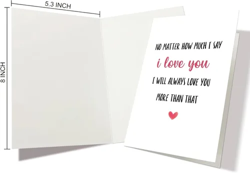 Miniatura 2 de Nchigedy Tarjeta romántica del día de San Valentín para novio, novia, marido, esposa, dulce tarjeta de aniversario para él y ella, tarjeta de amor
