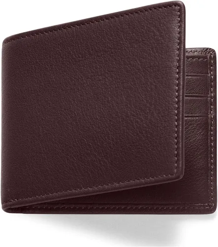 Miniatura 6 de Leatherology Cartera doble delgada marrón para hombre, RFID disponible
