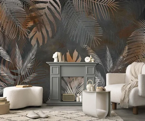 Miniatura 30 de Papel tapiz de hojas de plátano verde, papel tapiz de monsteras botánicas de selva tropical para sala de estar y dormitorio (no autoadhesivo)