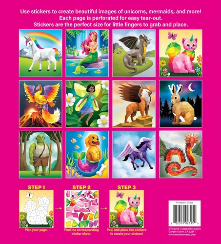 Miniatura 4 de Teacher Created Resources Los mosaicos modernos de criaturas mágicas se adhieren a los números