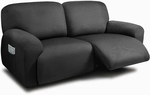Miniatura 8 de ULTICOR Fundas para Sofá Reclinable de 8 Piezas, Fundas Elásticas de Hilo Teñido para Sofá Reclinable de 3 Cojines, Fundas Deslizables para Sofá