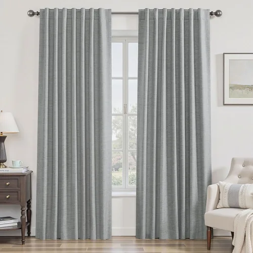 Miniatura 12 de UHITECH Cortinas opacas de 35 pulgadas de largo para sala de estar, 2 paneles, cortina opaca corta para cocina para ventanas pequeñas, cortinas