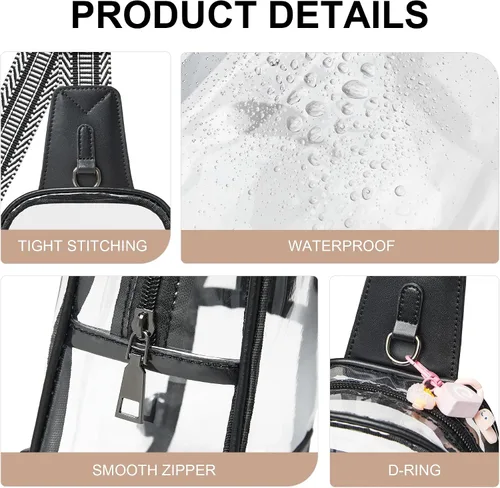 Miniatura 5 de Shrrie Clear Bag for Stadium Events Transparent Crossbody Bag Clear Purse for Women&Men-Stadium Approved, Concerts&Sports
