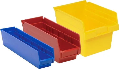 Miniatura 5 de Quantum Storage QSB108 - Contenedores de plástico anidables resistentes para farmacia, hospital y almacén, labio colgante y 7 ranuras divisoras