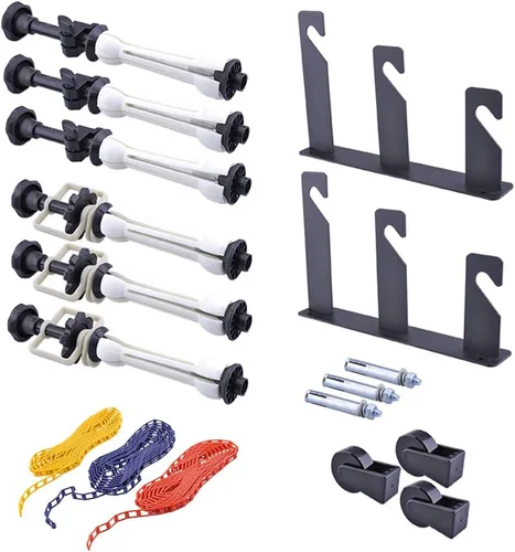 Miniatura 9 de NEEWER Sistema de soporte manual de fondo para montaje en pared de un solo rodillo con 2 ganchos individuales, 2 barras de expansión, 1 cadena