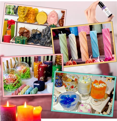 Miniatura 7 de HTVRONT Tinte para velas – Tinte líquido de cera de vela de 16 colores vivos, tinte de vela de alto concentrado para cera de soja, cera de abejas