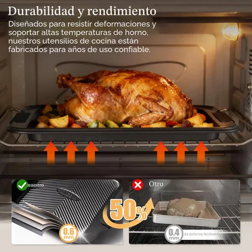 Miniatura 5 de Kikcoin Juego de 25 moldes apilables para hornear, juegos de utensilios para hornear antiadherentes con asas de silicona, hojas de galletas aptas