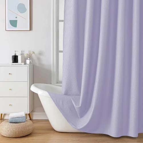 Miniatura 24 de OVZME Berry - Cortina de ducha extralarga verde de 96 pulgadas, cortina de baño de tela con textura en relieve 3D, cortina de baño grande para Verde