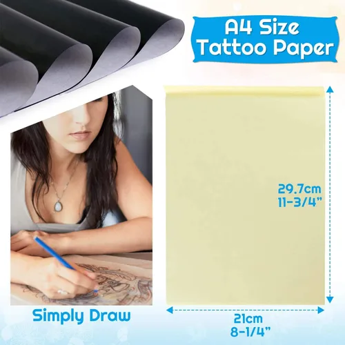 Miniatura 4 de 100 hojas de papel de transferencia de tatuajes, kit de plantillas de tatuaje 8 1/4 "x 11 3/4