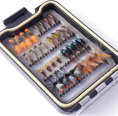 Miniatura 3 de BASSDASH Fly Fishing Flies Kit Fly Assortment Trout Bass Fishing with Fly Box with Dry/Wet Flies, Nymphs, Streamers, Popper