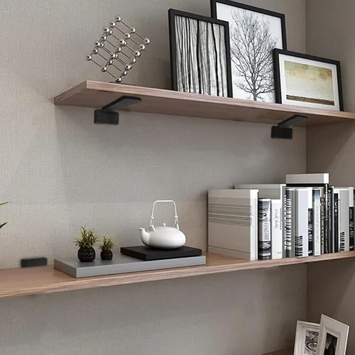 Miniatura 2 de HITOMEN Soportes de estante flotante de servicio pesado, accesorios de estantes ocultos de 8 pulgadas (1/5 pulgadas de grosor), soportes de hierro
