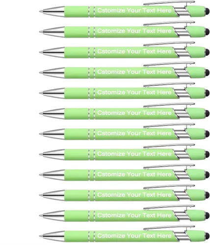 Miniatura 17 de Kingluu 24 unidades de bolígrafos personalizados con lápiz óptico, escritura suave, tinta negra, bolígrafos personalizados con su nombre, logotipo