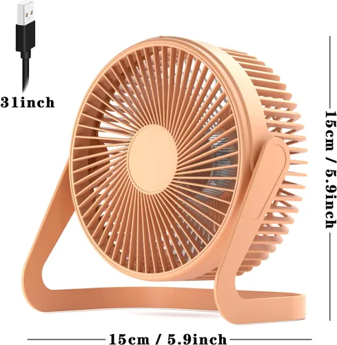 Miniatura 4 de Ventilador pequeño de 6 pulgadas, ventilador de escritorio USB de 2 velocidades, flujo de aire fuerte, funcionamiento silencioso, ventilador de piso
