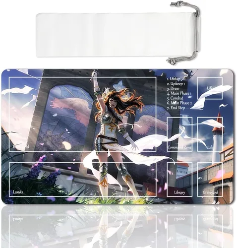 Miniatura 35 de Juego de mesa MTG Playmat Games Tamaño 60X35 cm CCG Compatible para TCG RPG CCG Play Mats (Ajani Steadfast-Zone)