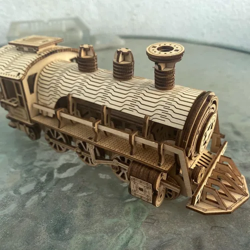Miniatura 8 de Express Train - Kit de modelo de rompecabezas de madera 3D de bricolaje - Kit de manualidades de rompecabezas de madera cortado con láser, juguete
